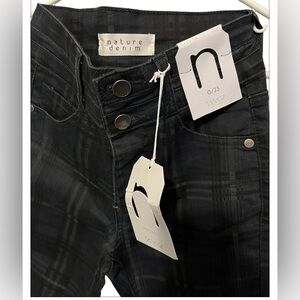 NATURE DENIM PLAID SKINNY JEAN